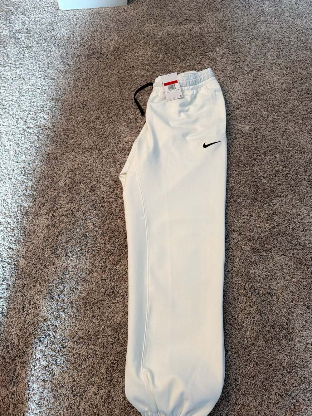 Nike Men's Basketball Dri-FIT White Joggers Swoosh Logo Pants